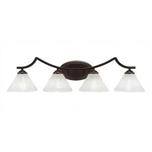 Toltec Lighting Zilo 4 - Light Vanity in  Dark Granite with 7" Gold Ice Shade - 1 of 1