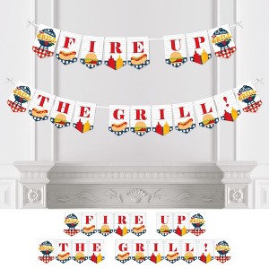 Big Dot of Happiness Fire Up the Grill - Summer BBQ Picnic Party Bunting Banner - Party Decorations - Fire Up the Grill - 1 of 4