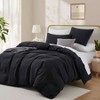 Black Twin Duvet Cover, 100 Washed Cotton, Zipper Closure, 68x90 Inches. - 2 of 4