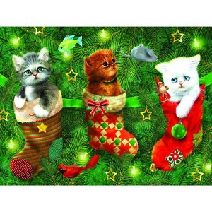 Sunsout Stockings Full of Kittens 300 pc  Christmas Jigsaw Puzzle 37160 - 1 of 3