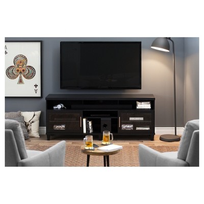 Adrian Black Oak TV Stand with Cabinet for 75'' TVs