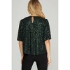 Women's Half Puff Sleeve Sequin Top - SHE + SKY - 2 of 2