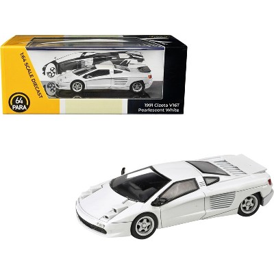 1991 Cizeta V16T Pearlescent White Metallic 1/64 Diecast Model Car by Paragon Models