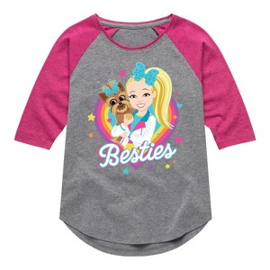 JoJo Siwa Besties  - Athletic Heather/Fuchsia - 3T - 1 of 3
