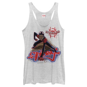 Women's Marvel Spiderverse Miles Brick Climb Racerback Tank Top - 1 of 3