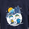 Boys' - Peanuts - Charlie Brown And Linus Skiing Graphic Long Sleeve Fleece Sweatshirt - 2 of 4