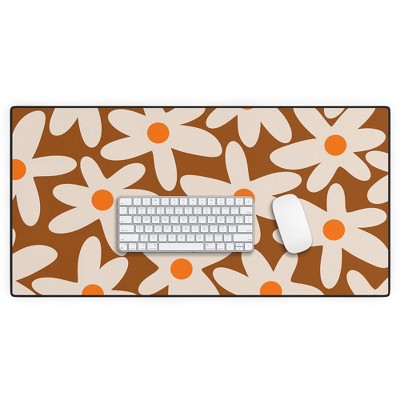 Kierkegaard Design Studio Daisy Time Retro Floral Pattern Desk Mat - Deny Designs