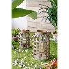 Dexmalle Wooden Decorative Lantern with Handle,Suit Garden/Wedding,Silver - 4 of 4