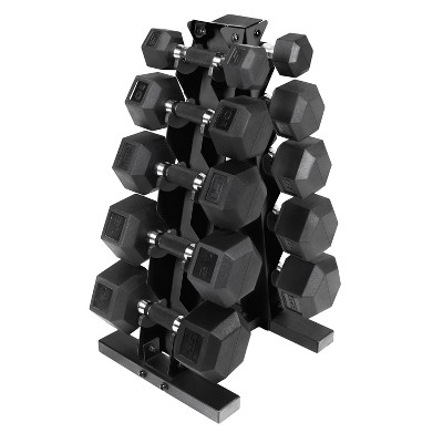 CAP 150lb-550lb Rubber Hex Dumbbell Complete Set – Commercial & Home Gym Weights