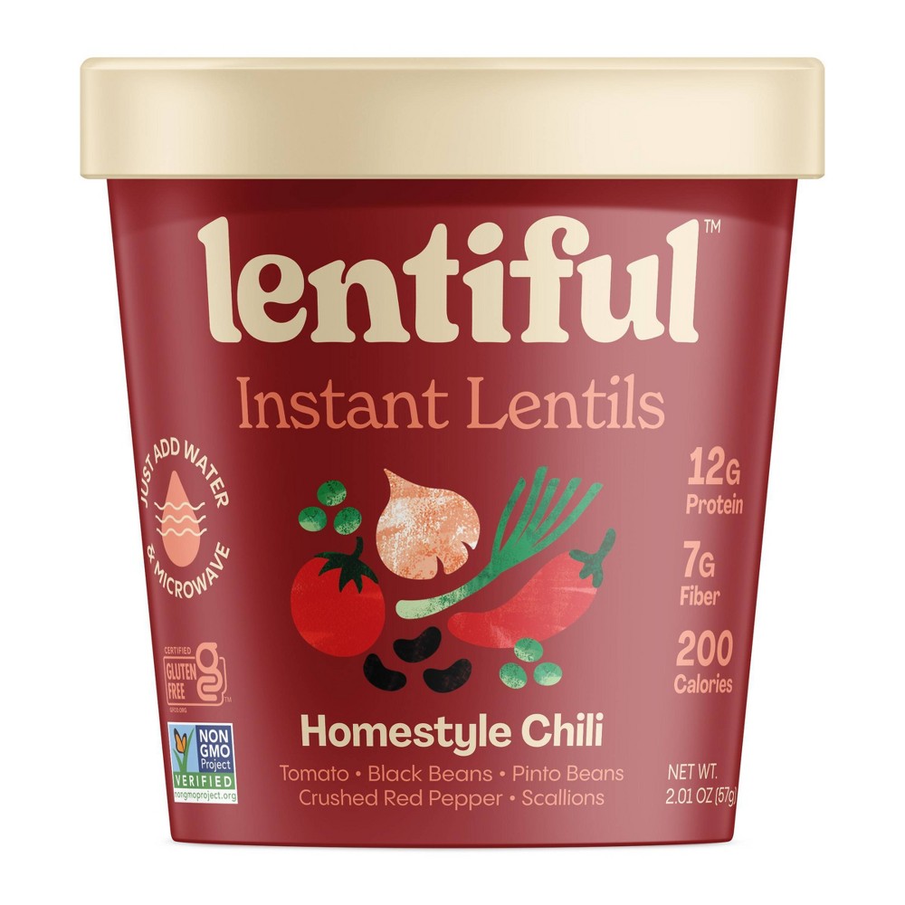 Lentiful Gluten Free Plant Based Homestyle Chili Instant Lentils - 2.01oz