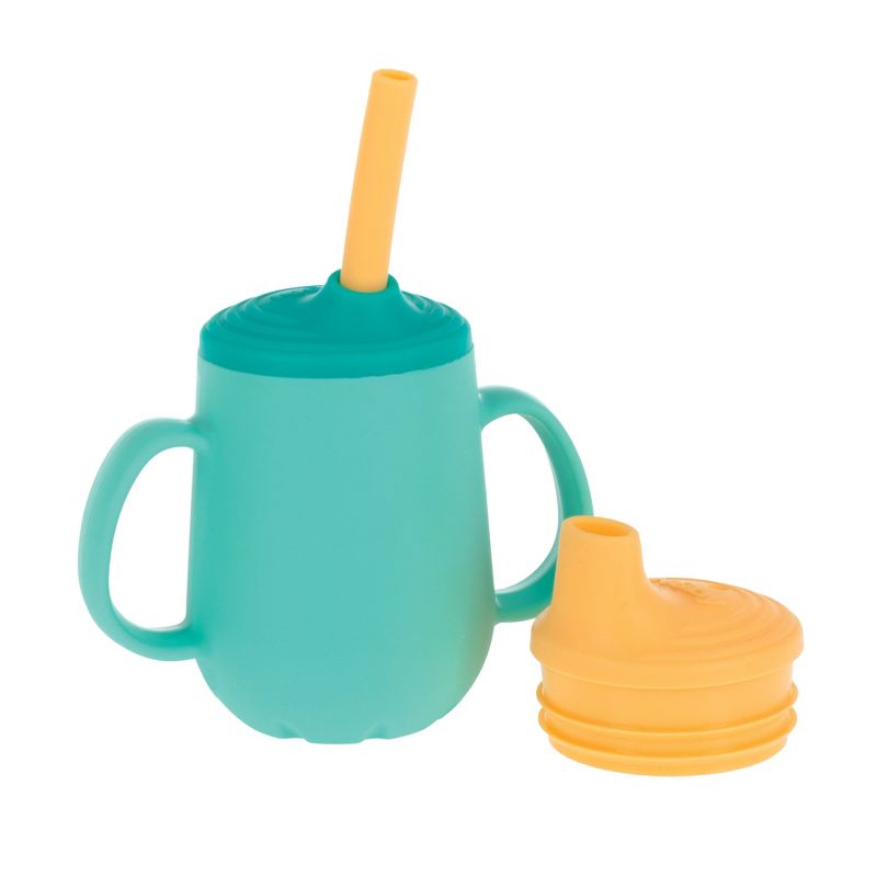 Nuby 4oz 2 Handle Silicone Cup with Straw and Spout - Neutral, 1 of 8