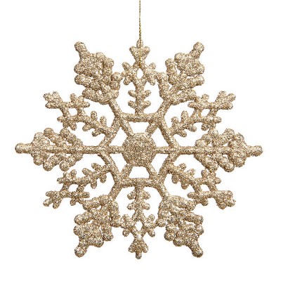 Northlight 24ct Glitter Snowflake Christmas Ornament Set 4" - Champagne Gold