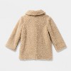 Toddler Holiday Dressy Cozy Teddy Fleece Overcoat - Cat & Jack™ Tan - 2 of 3
