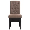 vidaXL Dining Chairs, 2 Pcs, Brown Fabric - 3 of 4