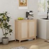 Coolmee Freestanding Rattan Storage Cabinet with Doors and Adjustable Shelves, Accent Floor Storage Cabinet, Modern Sideboard Buffet Cabinet - 4 of 4