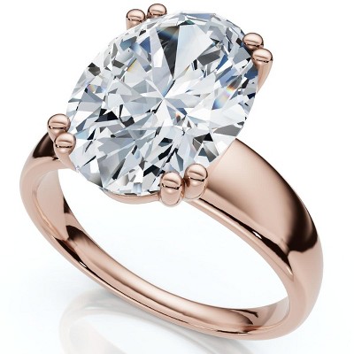 Pompeii3 Certified 4Ct Oval Diamond Solitaire Engagement Ring 14k Gold or Plat Lab Created