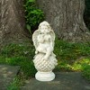 Northlight 18" Cherub Angel Sitting on Finial Outdoor Garden Statue - 2 of 4