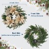 24 Inch Christmas Wreath for Front Door, Pre-Lit Xmas Wreath with Gold Ball Ornaments, Artificial Flower Leaves, Artificial Christmas Wreath - 4 of 4