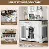 Furniture Style Dog Crate for Large Dogs, 44 Inch Heavy Duty Wooden Dog Kennel Furniture with Drawer & Side Storage and Bulit-in Feeding Station - 2 of 4