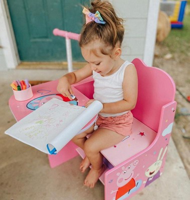 Peppa Pig Chair Desk with Storage Bin by Delta Children, Greenguard Gold  Certified