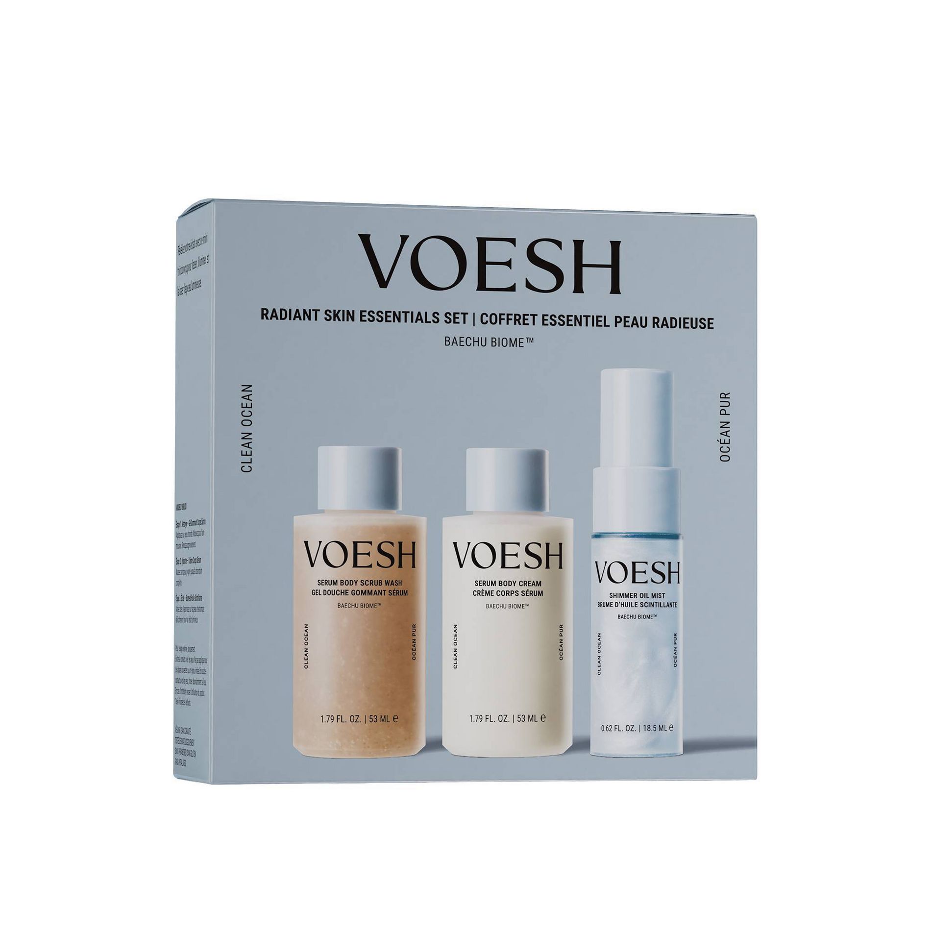 VOESH Radiant Skin Essentials Gift Set for Glass Skin - Clean Ocean - 3pc - Beauty Studio