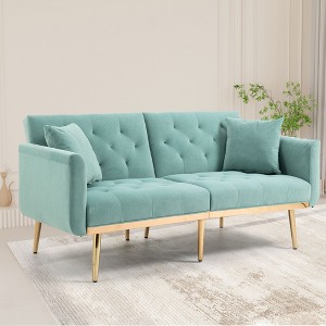 NicBex 65 Inch Loveseat,Modern Comfy Velvet Loveseat Sofa with Metal Feet,Accent 2-Seater Couch for Living Room - 1 of 4
