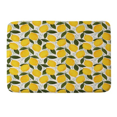 Oranges Flowers Rain Summer Floral Memory Foam Bath Mat - Deny Designs :  Target