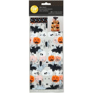 Wilton 20ct Icons Plastic Favor Bags: Halloween Party Gift Bags, Multicolored, Spider & Multi-Burst Patterns - 1 of 3