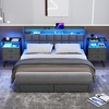 Vynxaria 2-Pack Modern Nightstands - 2 Fabric Drawers & Metal Legs, Stylish Bedside Storage Tables - 3 of 4
