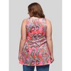 24seven Comfort Apparel Plus Size Casual Pink Paisley Print Scoop Neck Tank Top - 3 of 4