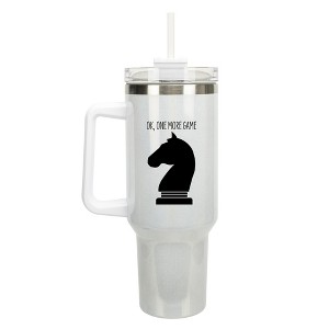 100 North Ok, One More Game Knight Horse Chess Piece Wrap-Around 40 Oz. Stainless Steel Water Bottle Coffee Mug, Spill & Leak Resistant, Travel - 1 of 4
