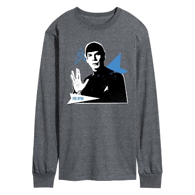 Men's - Star Trek - Retro Graphic Spock Long Sleeve Graphic T-Shirt