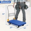 Platform Truck with 440lb Weight Capacity and 360 Degree Swivel Wheels, Foldable Push Hand Cart for Loading and Storage, Blue - 2 of 4