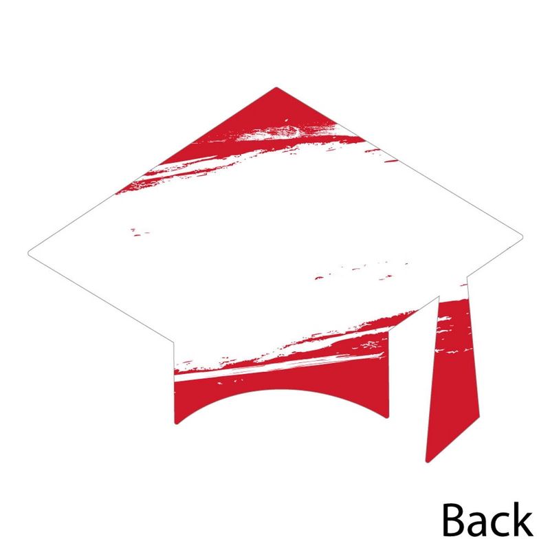 Big Dot of Happiness Red Grad - Best is Yet to Come - Shaped Thank You Cards - Red Graduation Party Thank You Note Cards with Envelopes - Set of 12, 5 of 8