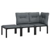vidaXL 3 Piece Patio Lounge Set Black and Gray Poly Rattan - 2 of 4