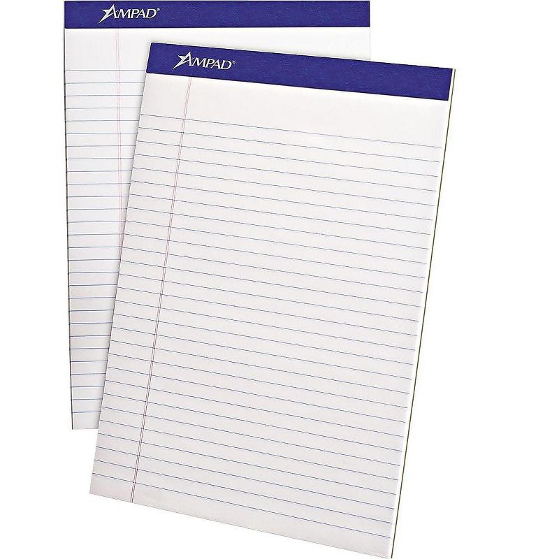 Ampad Perforated Writing Pad 8 1/2 x 11 3/4 White 50 Sheets Dozen. 20320, 2 of 3