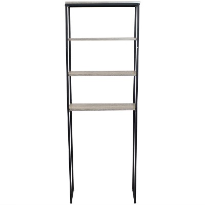 Oak Gray 4-Tier Over-the-Toilet Storage Shelf