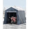 Portable Outdoor Storage Shed with 2 Roll-Up Zipper Doors & Vents,Heavy-Duty Shelter Waterproof PE Tarp, UV-Resistant Carport for Motorcycle - 3 of 4