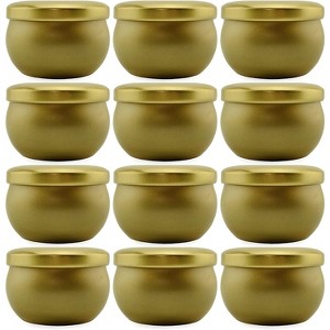 Darware Metallic Gold Candle Tins 12pk; European Style Containers for Storage, Parties, Weddings, Jewelry, Candy and Tea Stash - 1 of 4
