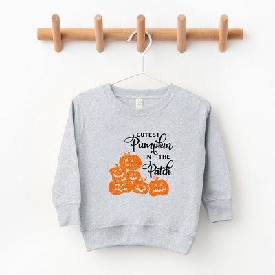 The Juniper Shop Cutest Pumpkin In The Patch Glitter Youth Ultra-Soft Graphic Sweatshirt