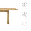 Modway Amistad 72" Wood Bench – Rustic Farmhouse Entryway or Dining Bench with Slatted Backless Design in Natural Finish - 2 of 4