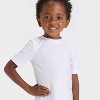 Toddler Boys' Short Sleeve Skateboarding Flamingo Rashguard Swim Set - Cat & Jack™ Blue - 2 of 4