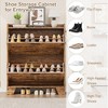 Jojoka Slim Entryway Shoe Cabinet – 2 Flip-Drawer Organizer with Adjustable Shelves & Hooks, Farmhouse Style - 4 of 4