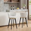 APRILSOUL26"Counter Height Bar Stools Set of 2, 360¡ã Swivel Upholstered Barstools with Backs and Metal Legs - 3 of 4