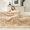 Aoibox Fluffy Faux Fur Throw Blanket for Couch, Lightweight Soft Beige Blanket for Sofa Bed Living Room, Ultra Cozy and Warm - 2 of 4