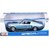 1968 Ford Mustang CJ Cobra Jet Blue 1/18 Diecast Model Car by Maisto - 4 of 4