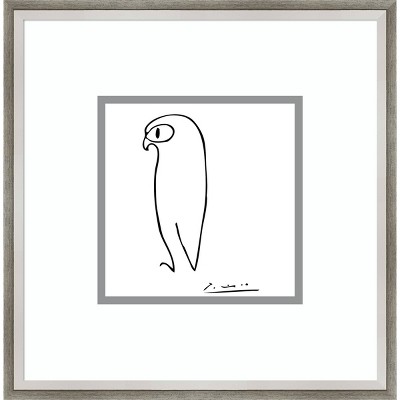 16" x 16" Owl by Pablo Picasso Framed Wall Art Print - Amanti Art