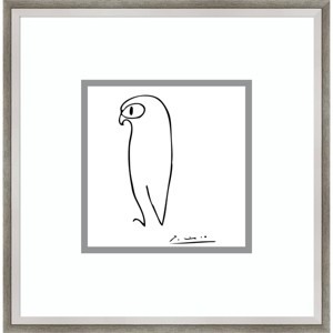 16" x 16" Owl by Pablo Picasso Framed Wall Art Print Gray - Amanti Art: Modern Decor, Animal Lithograph - 1 of 4
