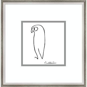 16" x 16" Owl by Pablo Picasso Framed Wall Art Print Gray - Amanti Art