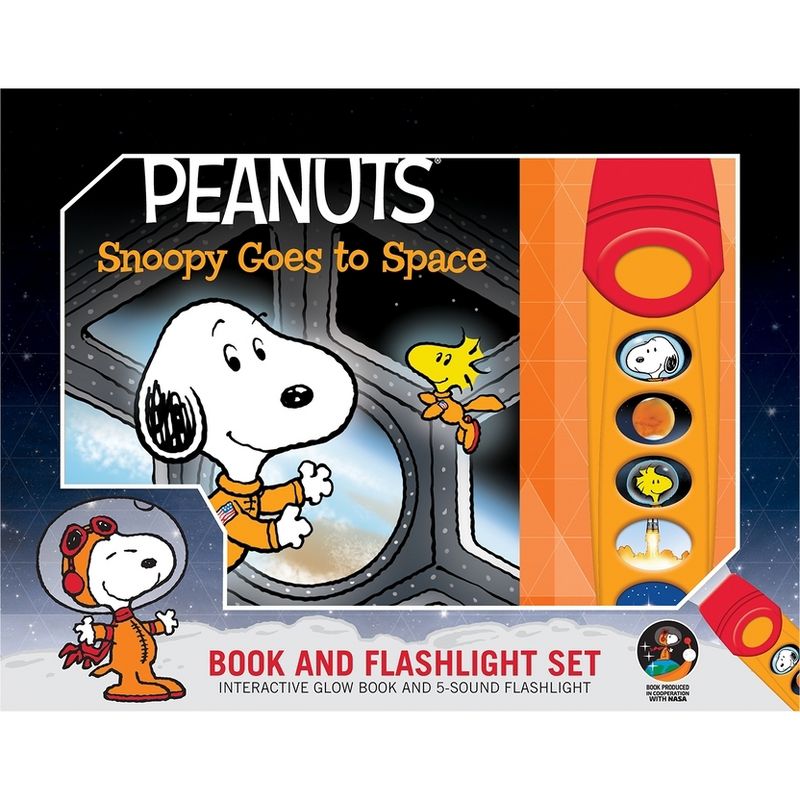 Peanuts: Snoopy Goes to Space Book and 5-Sound Flashlight Set - by  Pi Kids (Mixed Media Product), 1 of 2